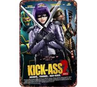 FYELVO Kick-Ass 2 - Cartel de metal para decoración de sala de estar, cafetería, letrero decorativo para pared, 12 x 8 pulgadas