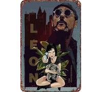 FYELVO Leon The Professional - Póster de película retro divertido de metal, decoración de pared para el hogar al aire libre, 8 x 12 pulgadas