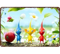 FYELVO Pikmin Strategy and Puzzle - Cartel de metal para decoración de sala de estar, cafetería, letrero decorativo para pared, 30,5 x 20,3 cm