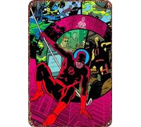 FYELVO Póster de la película Comic Daredevil retro divertido letrero de metal para decoración de pared del hogar al aire libre, 8 x 12 pulgadas
