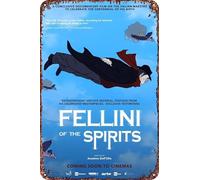 FYELVO Póster de la película Fellini of the Spirits retro divertido letrero de metal para decoración de pared del hogar al aire libre, 8 x 12 pulgadas