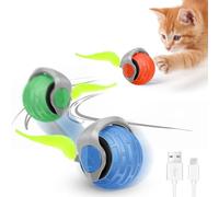 Fyeme 3 bolas mágicas para perros con colas, USB, Chewie Rolling Ball Textura, doble silicona, ajuste de velocidad 2025, nuevo Magic Ball para perros pequeños y gatos (3 unidades)