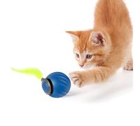 Fyeme 3 bolas mágicas para perros con colas, USB, Chewie, textura ondulada, doble silicona, ajuste de velocidad 2025, nuevo Magic Ball para perros pequeños y medianos gatos (azul)