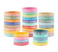 Fyfjur 36 Piezas Pulseras de Silicona Motivadoras En alemán, 20,2 cm Pulseras Niños Inspirador, Regalos Alumnos Primaria Despedida, Regalos Cumpleaños Niños Colegio Para Niños, Adolescentes, Adultos