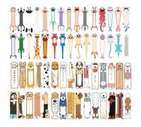 Fyfjur Marcapaginas Animales, 60 Piezas Divertidos Dibujos Animados Puntos de Libro de Papel, Marcapaginas Niños Regalos para Ratones de Biblioteca Y Estudiantes (60 Estilos)