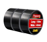 Fyguard 3 Rollos de Cinta Adhesiva Negra, 48mm x 40m Cinta Americana Multiuso Cinta Adhesiva Impermeable Aislante 210μ para Jardines Domésticos Obras de Construcción