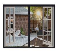 FYHDSH Mosquitera Cortina MagnéTica, Mosquiteras Magnética Anti Insectos, Mosquitera para ventanas, Mosquitero MagnéTico Instalacin Fcil, para Todo Tipo de Ventanas,（120x135cm）Negro-a
