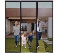 FYHDSH Mosquitera Puerta Magnetica, Cortina Magnética Puerta Doble, Doble Apertura Lateral Cortina Magnética Puerta para Balcón Puerta Corredera de Patio, Negro-D-200x210cm