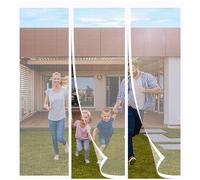 FYHDSH Mosquitera Puerta Magnetica, Cortina Magnética Puerta Doble, Doble Apertura Lateral Cortina Magnética Puerta para Balcón Puerta Corredera de Patio, Blanco-D-170x200cm