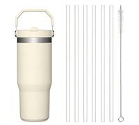 Fyhqwf 6 Piezas Pajitas De Repuesto Transparentes - Pajitas PláStico - Pajitas - Compatible Con Pajitas Para Beber Stanley Iceflow Flip, Viene Con Un Cepillo De Limpieza Especial Para Pajitas Stanley