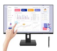 FYHXele - Monitor de visualización táctil de 27 pulgadas, visualización táctil IPS FHD 1080P, 75Hz, monitor multitáctil retroiluminado LED, VESA, HDMI y VGA y visualización táctil USB para juegos