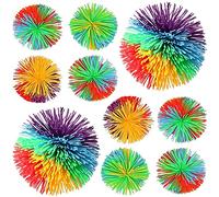 Fyihoxi 10 Piezas Bolas Antiestrés de Arcoíris, Rebota AntiestréS Pelotas, Bolas de Hilos de Inquietud Sensorial, para Eliminación de Irritabilidad/Descompresión/Terapia/Juguetes Sensoriales