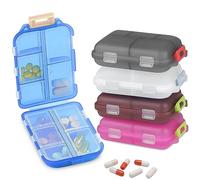 Fyihoxi 5 Piezas Pastillero Caja,Pastillero Semanal,Pastillero Pequeño,Caja de Pastillas con 10 Compartimentos,Organizador Medicamentos,Pastillero Portátiles de Viaje,para Viajes y Uso Diario