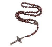 FYJCXCMP Collar de Rosario con Cruz Católica, Collar De Cuentas Católicas, Oración Sagrada y Colgante De Cruz, Medalla, Collar Largo, Rosario Religioso, Para Intercambio Religioso Cristiano Católico