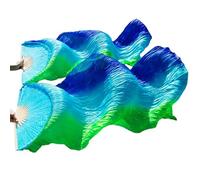 Fymlok Abanico Seda Danza del Vientre Silk Belly Dance Fan Veils Handmade Dyed Veil Seda Pure Bellly Danza Accesorios(18)