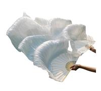 Fymlok Abanico Seda Danza del Vientre Silk Belly Dance Fan Veils Handmade Dyed Veil Seda Pure Bellly Danza Accesorios(1)