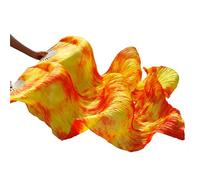 Fymlok Abanico Seda Danza del Vientre Silk Belly Dance Fan Veils Handmade Dyed Veil Seda Pure Bellly Danza Accesorios(22)