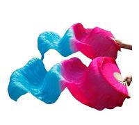 Fymlok Abanico Seda Danza del Vientre Silk Belly Dance Fan Veils Handmade Dyed Veil Seda Pure Bellly Danza Accesorios(3)