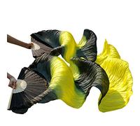 Fymlok Abanico Seda Danza del Vientre Silk Belly Dance Fan Veils Handmade Dyed Veil Seda Pure Bellly Danza Accesorios(13)