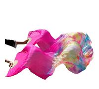 Fymlok Abanico Seda Danza del Vientre Vientre Dance Seda Velo Ventiladores 1 Par Venta al por Mayor Tamaño Clásico Costillas de Fans Protecamientos Personalizados(902,180x90cm)