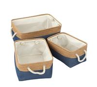 Fymlok Cestas Almacenaje Baño 1pc Cesta de almacenamiento for artículos del hogar, cesta clasificación diversos(Dark Blue,31X21X13cm)