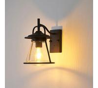 FYMLP American Style Vintage Black Wall Lamps Modern Simple Industrial Metal Wall Sconces Clear Glass Shade Wall Light for Mirror Corridor Farmhouse