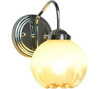 FYMLP American Style Wall Lamps Modern Silver Iron Wall Sconces Globe Glass Shade Wall Light for Bathroom Living Room Hallway