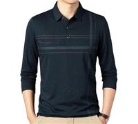 FYMLP Mens Breathable Moisture Wicking Polo Shirt Lightweight Long Sleeve Casual Golf Top(Green,L)