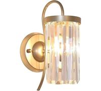 FYMLP Mid Century Wall Lamps Light Luxury Crystal Wall Sconces Modern Gold Metal Base Wall Mount Lights for Bedroom Living Room Hallway