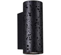 FYMLP Modern Cylindrical Wall Sconces Japanese Style Natural Black Travertine Wall Lamps 2 Pack Bedside Wall Light for Living Room Bedroom Corridor(1PACK)