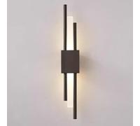 FYMLP Modern Warm Light Wall Lamps Nordic Minimalist Strip Iron Art Wall Sconces with Acrylic Shade for Bedside Hallway Doorway(Dark)
