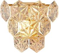FYMLP Nordic Bedside Wall Light Mid Century Light Luxury Wall Sconces Retro Crystal Glass Shade Wall Lamps for Bathroom Living Room Hallway