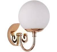 FYMLP Vanity Wall Sconce Set of 2 Nordic Simple White Globe Glass Shade Wall Lamps Modern Gold Iron Wall Mount Light for Bedroom Living Room Hallway(1PACK)