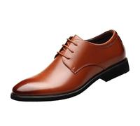 FYMLP Zapatos Esmoquin Cuero con Cordones Lujo for Hombre, Modernos, clásicos, for graduación, Boda, Formales, Oxfords(Brown,45 EU)