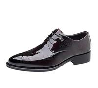 FYMLP Zapatos Esmoquin Italianos Transpirables con Cordones Cuero for Hombre, Zapatos Oxford Punta Puntiaguda for Boda y graduación.(Brown,41 EU)