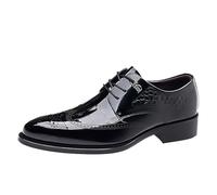 FYMLP Zapatos Esmoquin Italianos Transpirables con Cordones Cuero for Hombre, Zapatos Oxford Punta Puntiaguda for Boda y graduación.(Noir,41 EU)