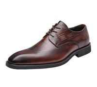 FYMLP Zapatos Italianos Lujo Cuero marrón for Hombre, Estilo Oxford con Punta ala y Cordones y tacón Bloque.(41 EU)