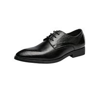 FYMLP Zapatos Italianos Lujo for Boda, Fiesta, Boda, clásicos, Transpirables, con Cordones, Cuero, Oxfords(Noir,44.5 EU)