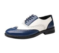 FYMLP Zapatos Oxford clásicos Cuero Bicolor con Cordones for Hombre, Estilo británico, Transpirables y cómodos.(Blue,45 EU)