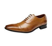 FYMLP Zapatos Oxford Formales Marrones con Cordones for Hombre, Zapatos Italianos Cuero con Punta Puntiaguda y caña Baja for Fiesta graduación.(44 EU)
