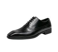 FYMLP Zapatos Oxford Italianos clásicos con Punta ala for Hombre, Cuero, Cordones, Elegantes y Transpirables, for Boda graduación