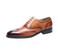 FYMLP Zapatos Oxford Italianos Lujo con Punta ala, Color marrón, Elegantes, con Cordones y Punta Puntiaguda, Zapatos Formales Cuero for Negocios.(41 EU)