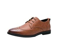 FYMLP Zapatos Oxford Vestir for Hombre, Punta Puntiaguda, clásicos, con Cordones, Antideslizantes, Informales, Negocios, Italianos, Transpirables, Piel Becerro