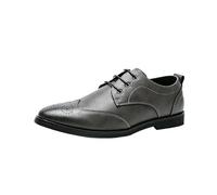 FYMLP Zapatos Oxford Vestir for Hombre, Punta Puntiaguda, clásicos, con Cordones, Antideslizantes, Informales, Negocios, Italianos, Transpirables, Piel Becerro