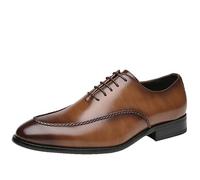 FYMLP Zapatos Oxford Vestir for Hombre, Punta Puntiaguda, Impermeables, Lujo, Italianos, con Cordones, Piel sintética, Antideslizantes, clásicos, Formales y Negocios