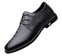 FYMLP Zapatos Vestir Cuero Lujo Transpirables for Hombre, Zapatos Oxford Esmoquin con Cordones a la(Noir,44.5 EU)