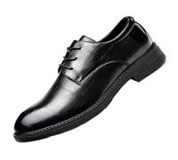 FYMLP Zapatos Vestir Italianos Cuero con Cordones for Hombre, Zapatos Oxford clásicos Negocios con Aumento Altura(Noir,44 EU)