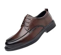FYMLP Zapatos Vestir Italianos Cuero for Hombre, Modernos, con Cordones, Impermeables, Estilo Oxford, Punta ala, tacón Bloque, for Boda, Esmoquin