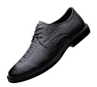FYMLP Zapatos Vestir Negocios Italianos Cuero Transpirable for Hombre, con Cordones y tacón Bloque, Antideslizantes, Oxfords(Noir,42 EU)