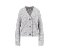 FYNCH-HATTON Cárdigan de mezcla de lana de alpaca con cuello en V, aleación gris, S